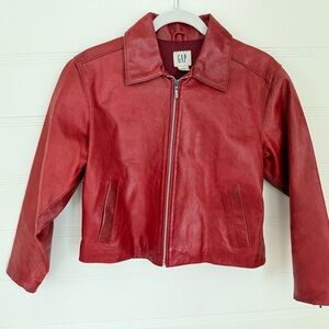 GAP Vitnage Women's Red Leather Jacket